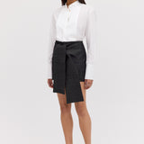 WHITE COTTON TUXEDO SHIRT