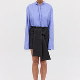 CORNFLOWER COTTON TUXEDO SHIRT