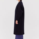 NAVY COATING ENFOLD COAT