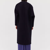 NAVY COATING ENFOLD COAT