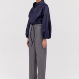 NAVY LUREX CAMPBELL CROP BOMBER