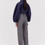 NAVY LUREX CAMPBELL CROP BOMBER