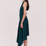 PETROL SILK ISABELLA DRESS