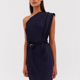 NAVY SATIN IBIZA DRESS