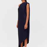 NAVY SATIN IBIZA DRESS