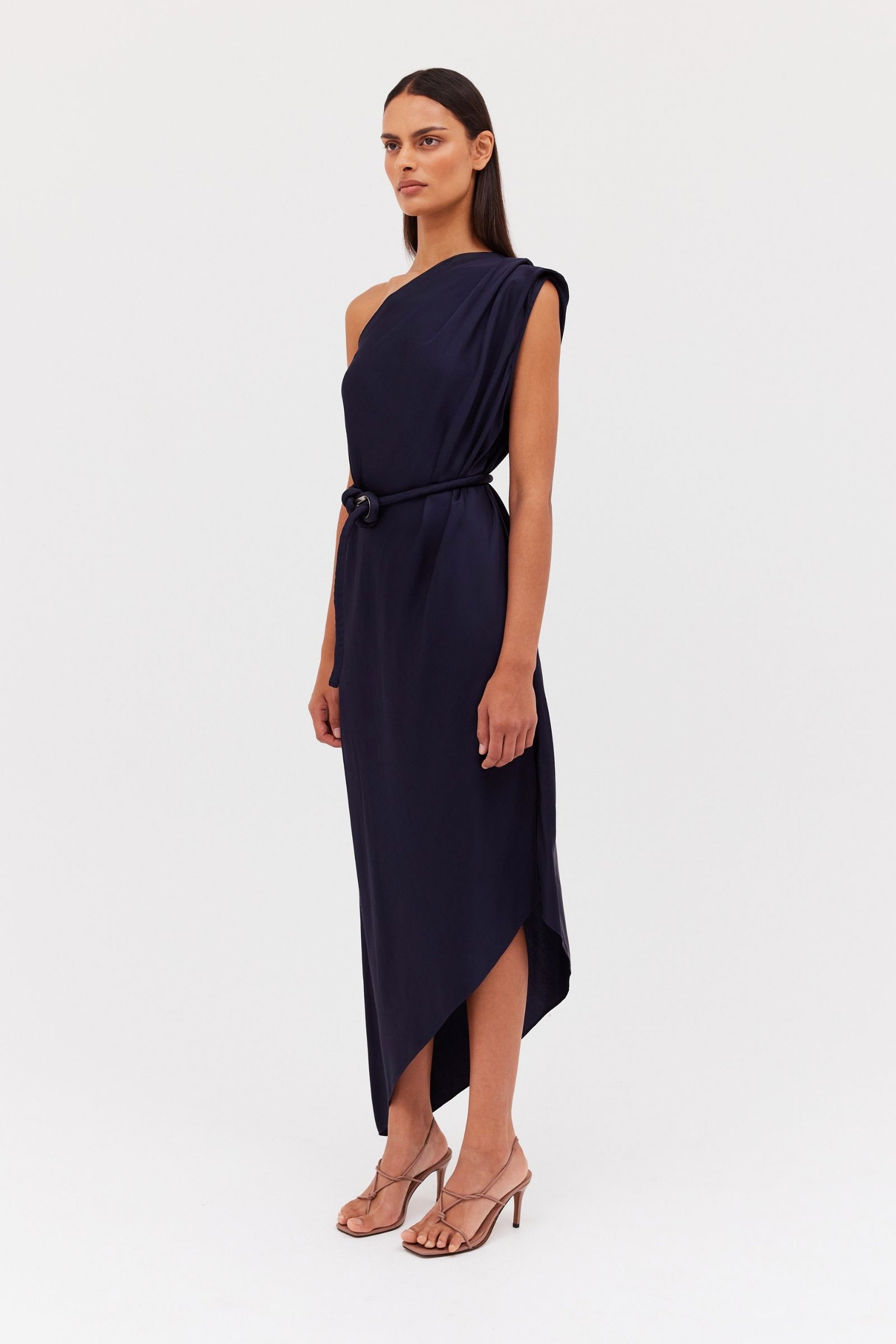 NAVY SATIN IBIZA DRESS