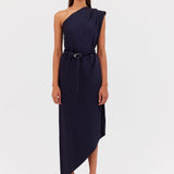 NAVY SATIN IBIZA DRESS