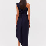 NAVY SATIN IBIZA DRESS