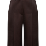 CHOCOLATE SATIN SUITING SURGES SHORT