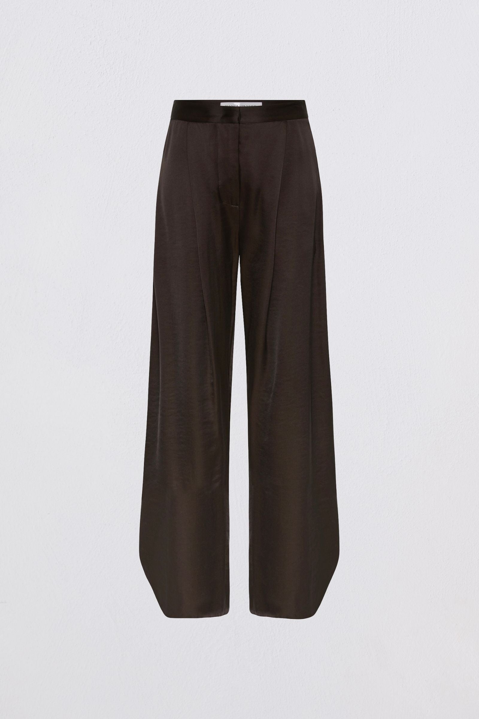 CHOCOLATE SATIN SUITING SURRENDER PANT