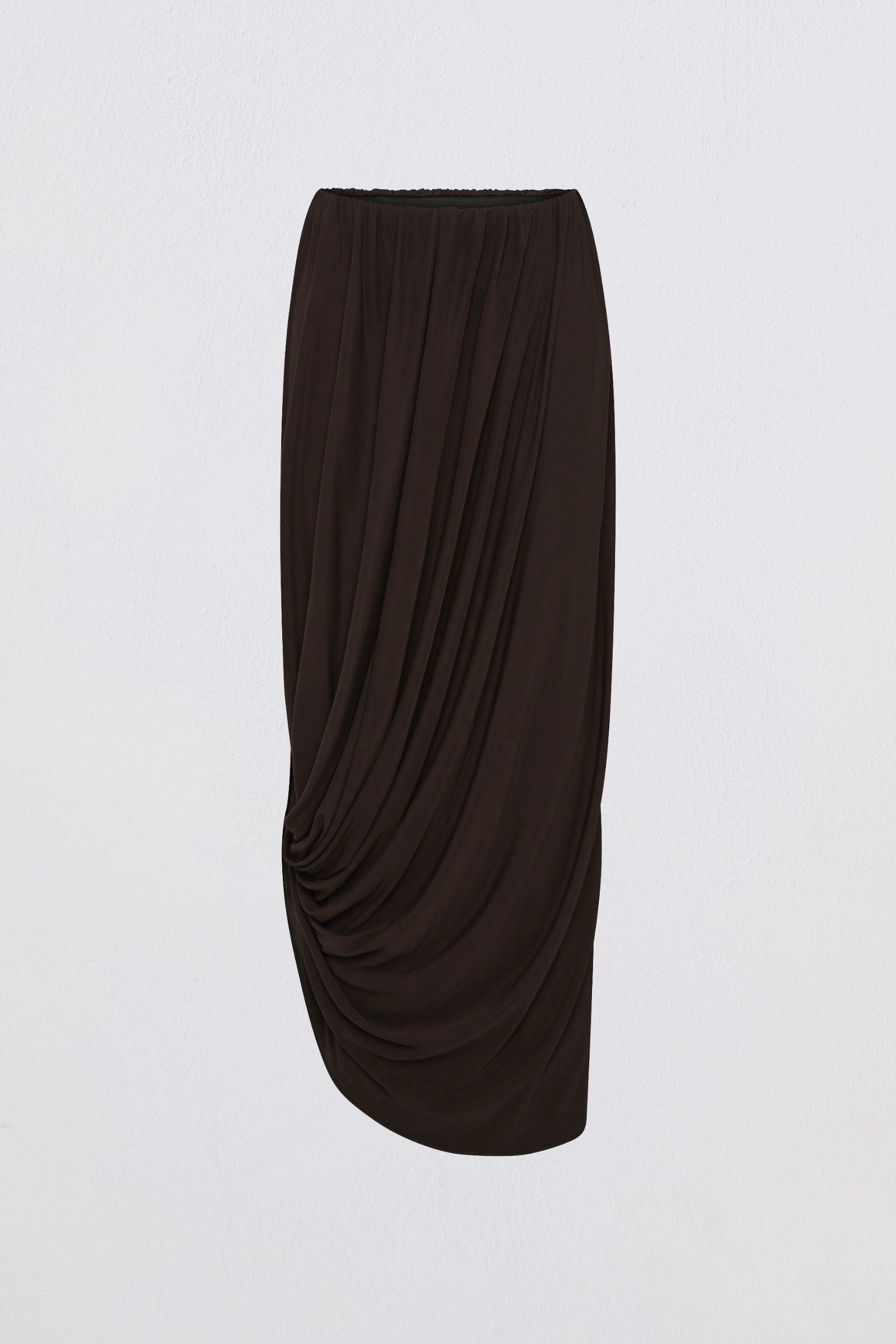 CHOCOLATE JERSEY RIPPLE SKIRT