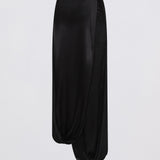 BLACK SILK SATIN SURRENDER SKIRT