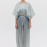 BLUE LIQUID ORGANZA PROCESSION PANT