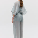 BLUE LIQUID ORGANZA PROCESSION PANT