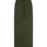 OLIVE CREPE SUITING RAFAEL SKIRT