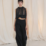 BLACK CREPE SUITING SURRENDER PANT