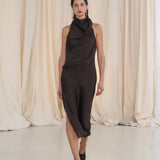 CHOCOLATE CHIFFON SUBLIMATE DRESS