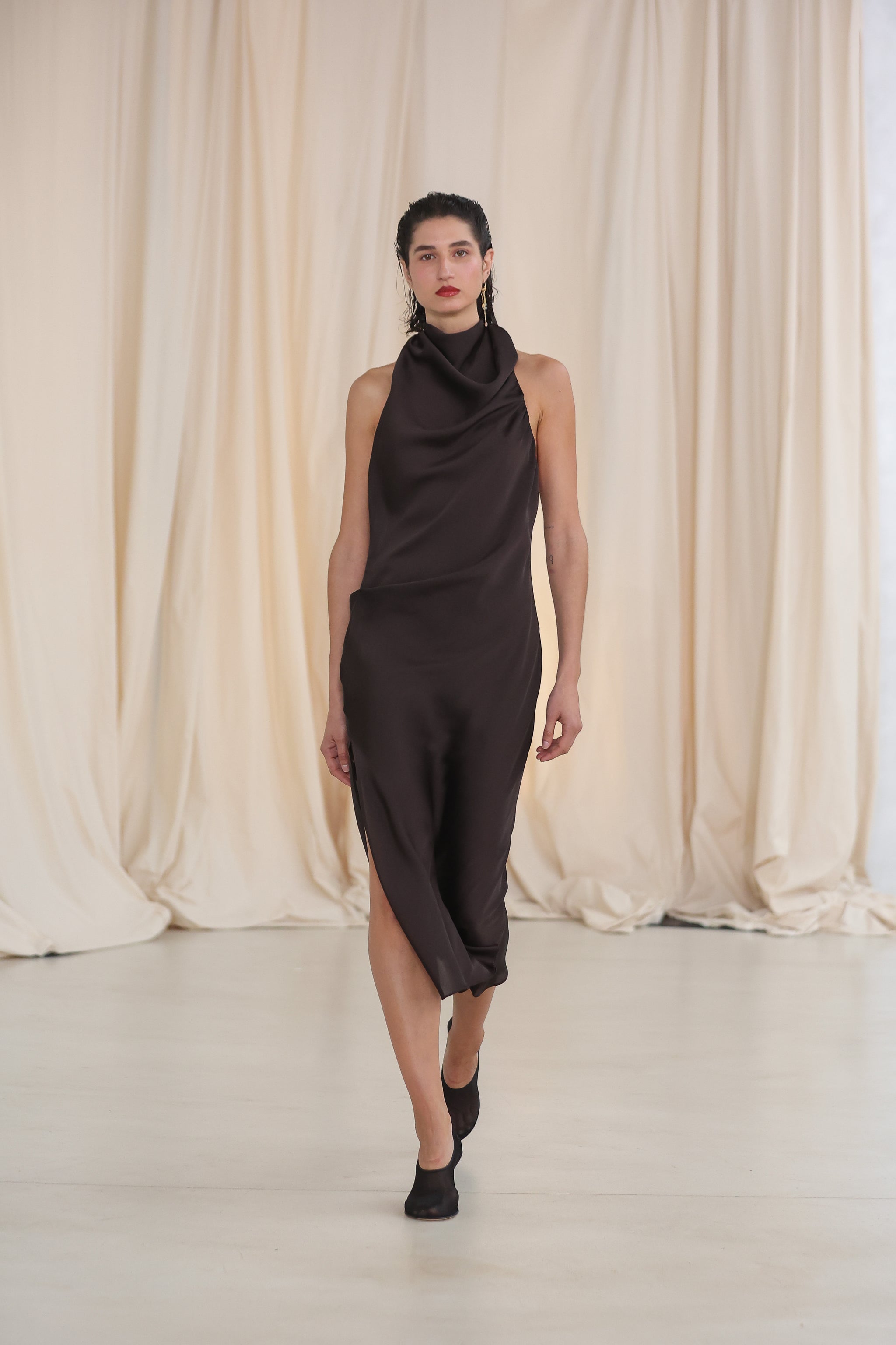 CHOCOLATE CHIFFON SUBLIMATE DRESS