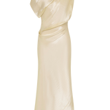 CHAMPAGNE LIQUID ORGANZA DECODE DRESS