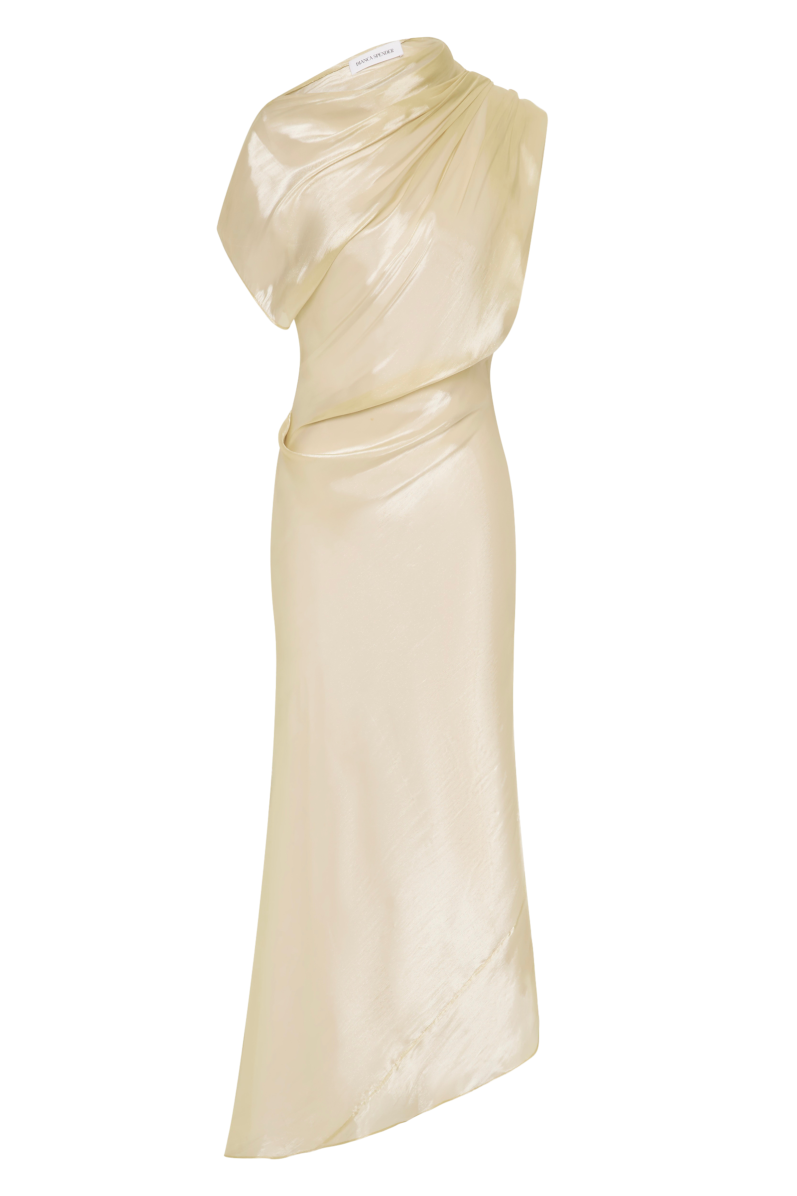 CHAMPAGNE LIQUID ORGANZA DECODE DRESS