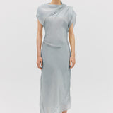 BLUE LIQUID ORGANZA DECODE DRESS