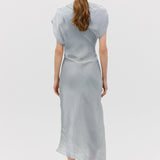 BLUE LIQUID ORGANZA DECODE DRESS