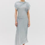 BLUE LIQUID ORGANZA DECODE DRESS