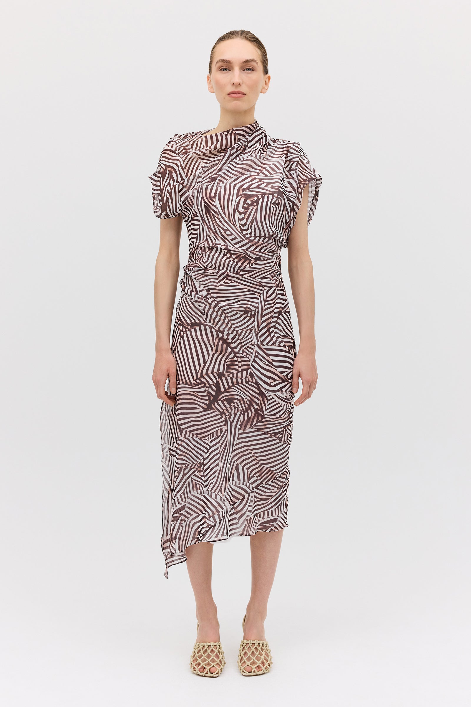 WHIRLPOOL STRIPE DECODE DRESS