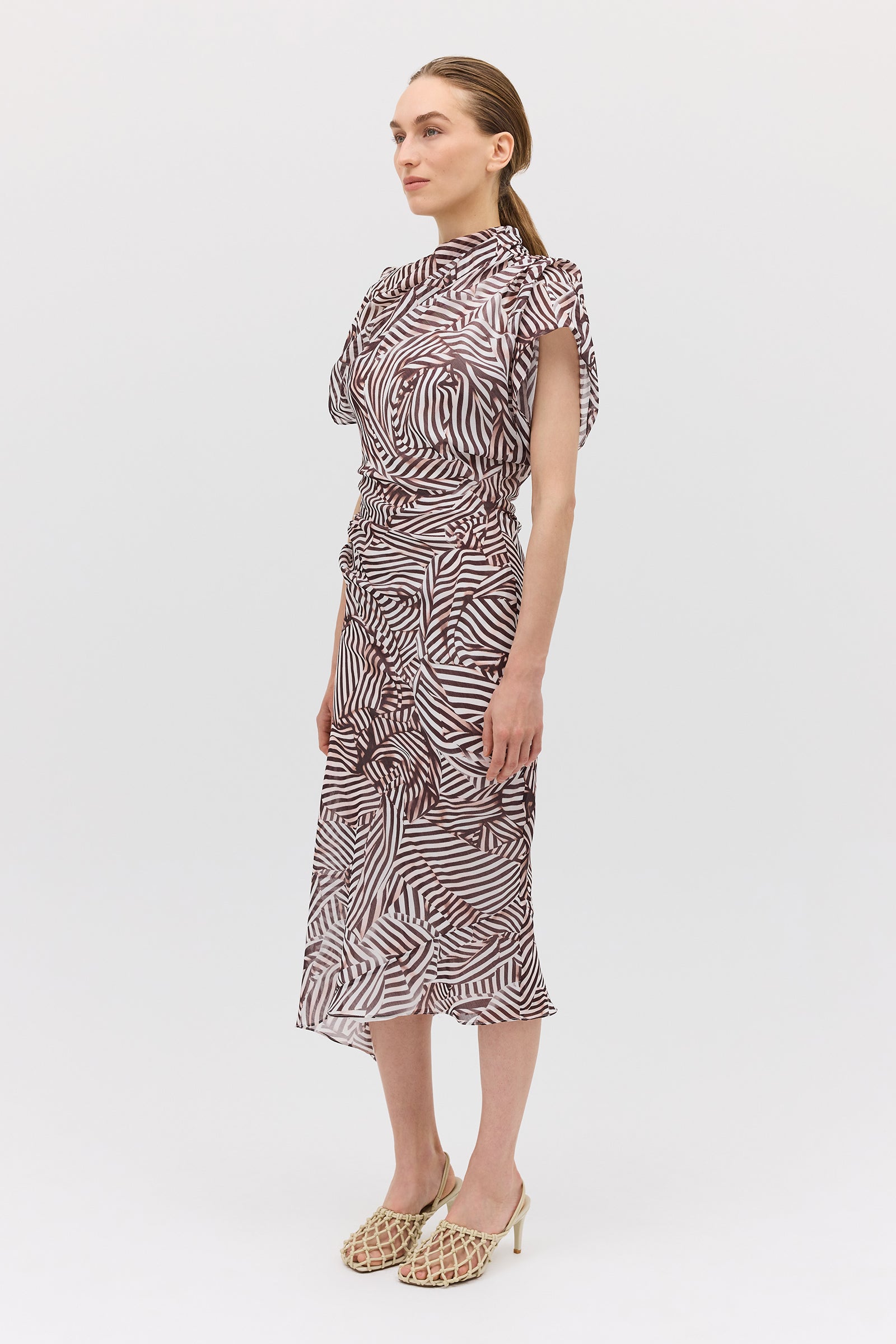 WHIRLPOOL STRIPE DECODE DRESS