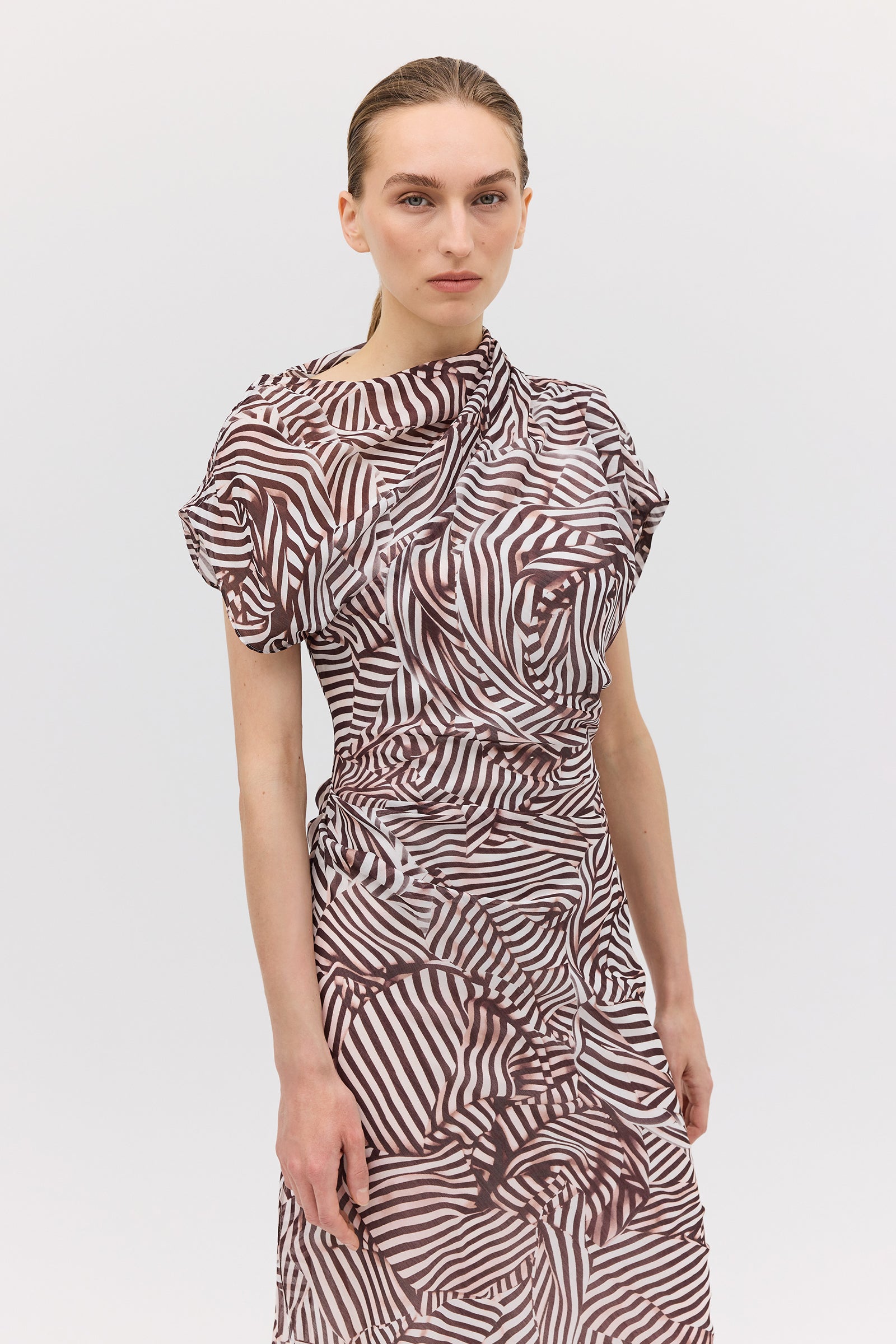 WHIRLPOOL STRIPE DECODE DRESS