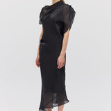BLACK LIQUID ORGANZA DECODE DRESS