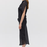 BLACK LIQUID ORGANZA DECODE DRESS