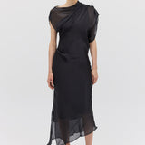 BLACK LIQUID ORGANZA DECODE DRESS