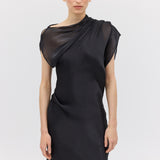 BLACK LIQUID ORGANZA DECODE DRESS
