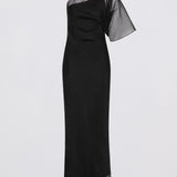 BLACK ORGANZA VALENCIA GOWN