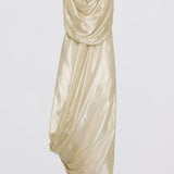 CHAMPAGNE LIQUID ORGANZA TIDAL BUSTIER DRESS