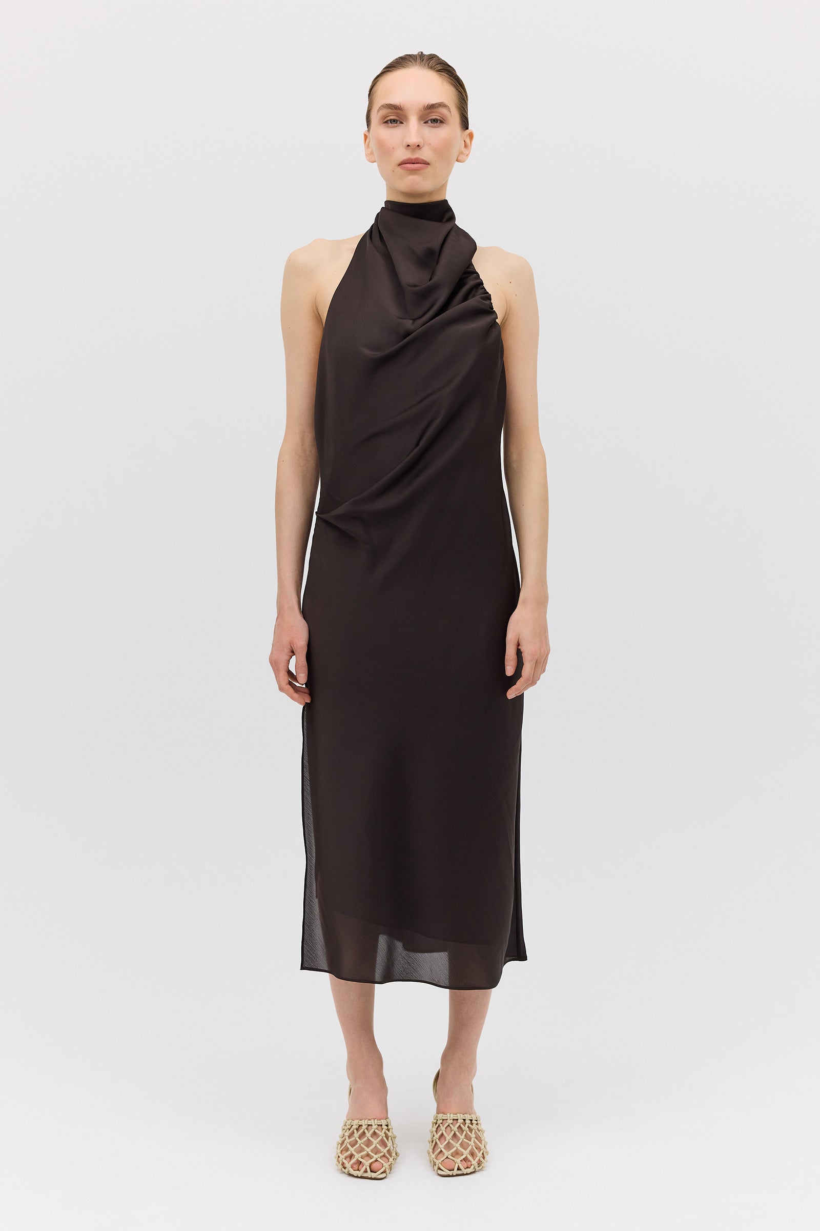 CHOCOLATE CHIFFON SUBLIMATE DRESS
