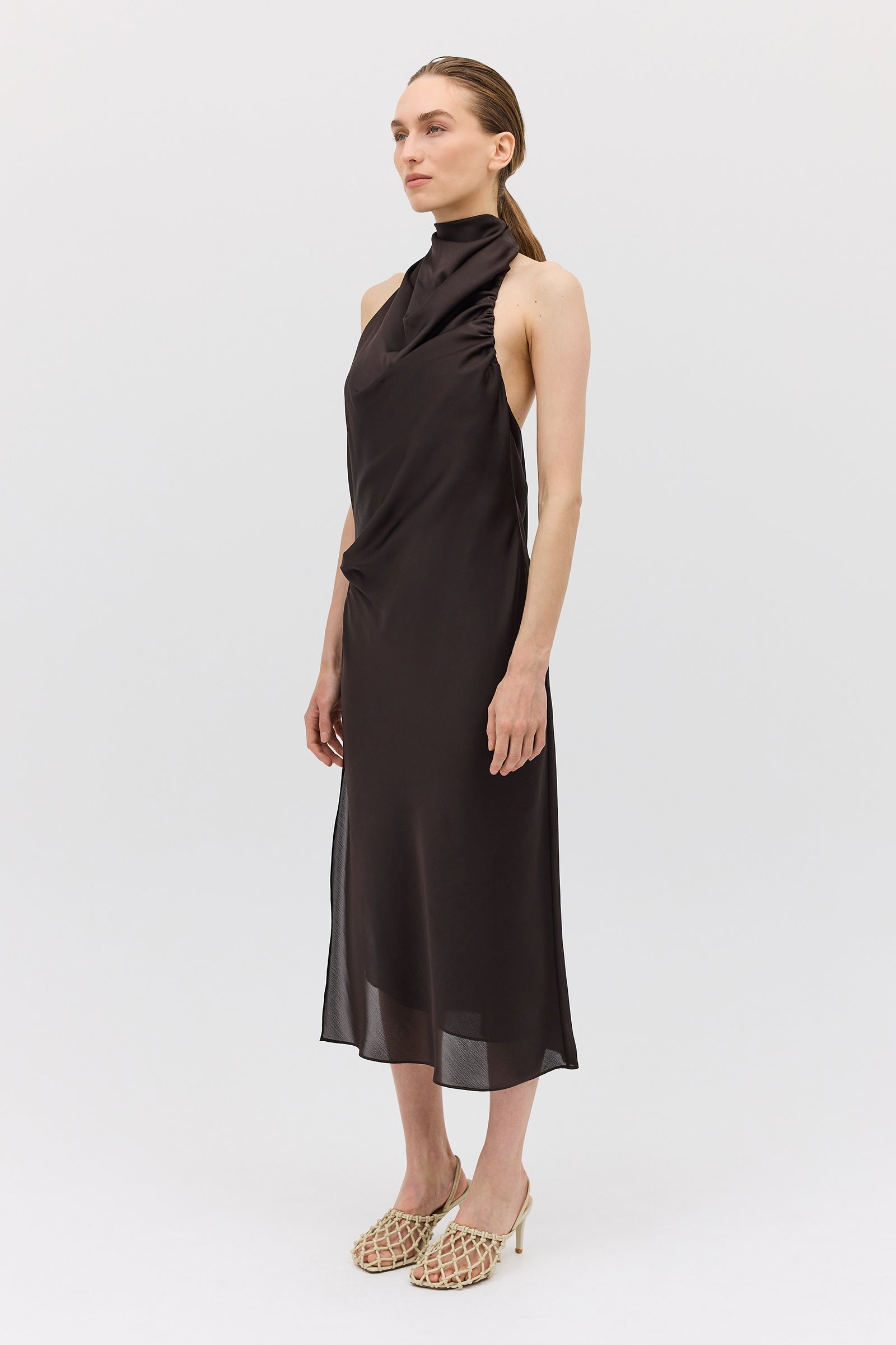 CHOCOLATE CHIFFON SUBLIMATE DRESS