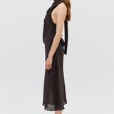 CHOCOLATE CHIFFON SUBLIMATE DRESS