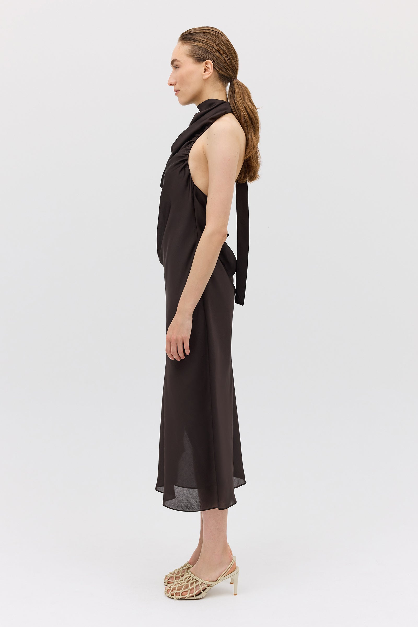 CHOCOLATE CHIFFON SUBLIMATE DRESS