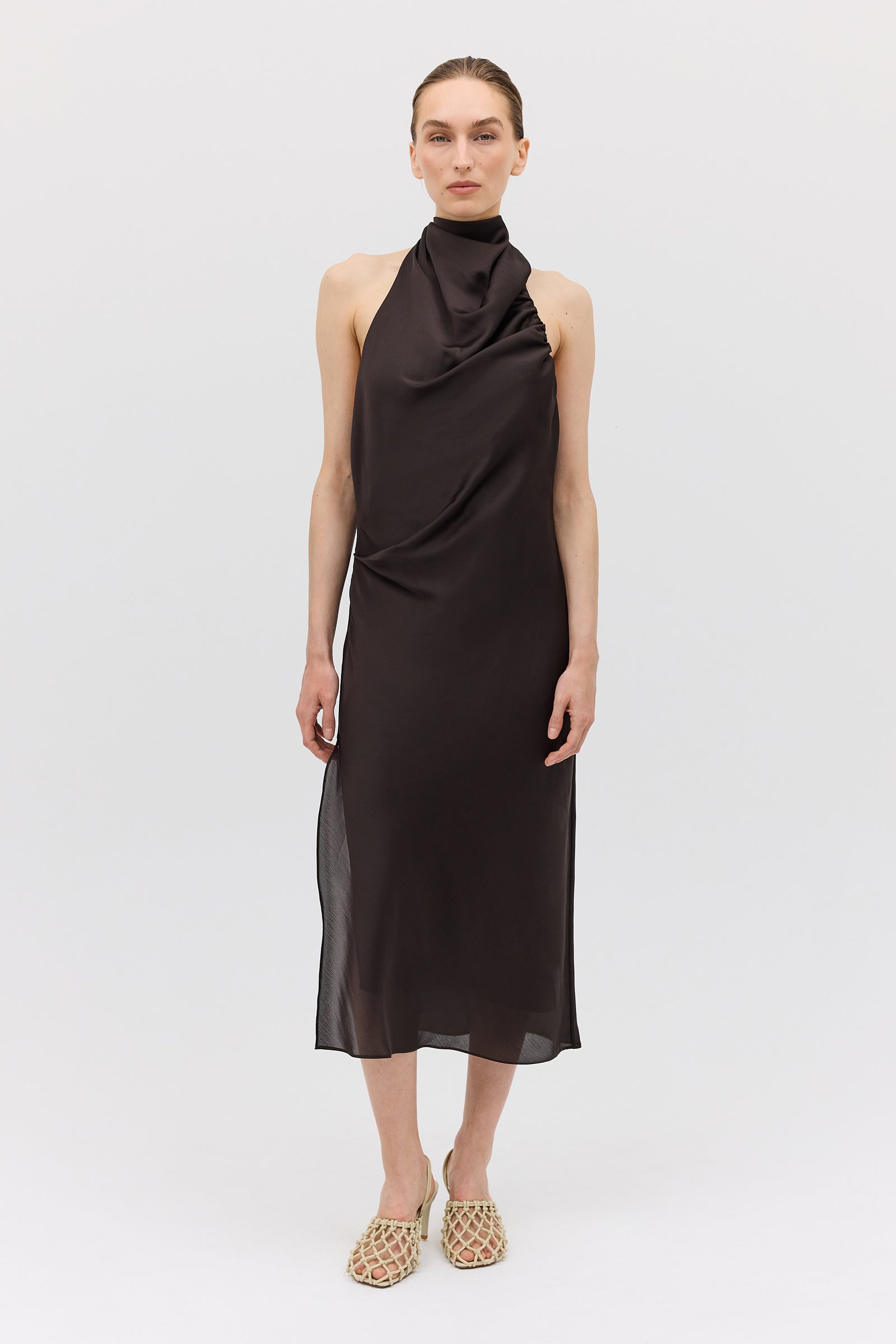 CHOCOLATE CHIFFON SUBLIMATE DRESS