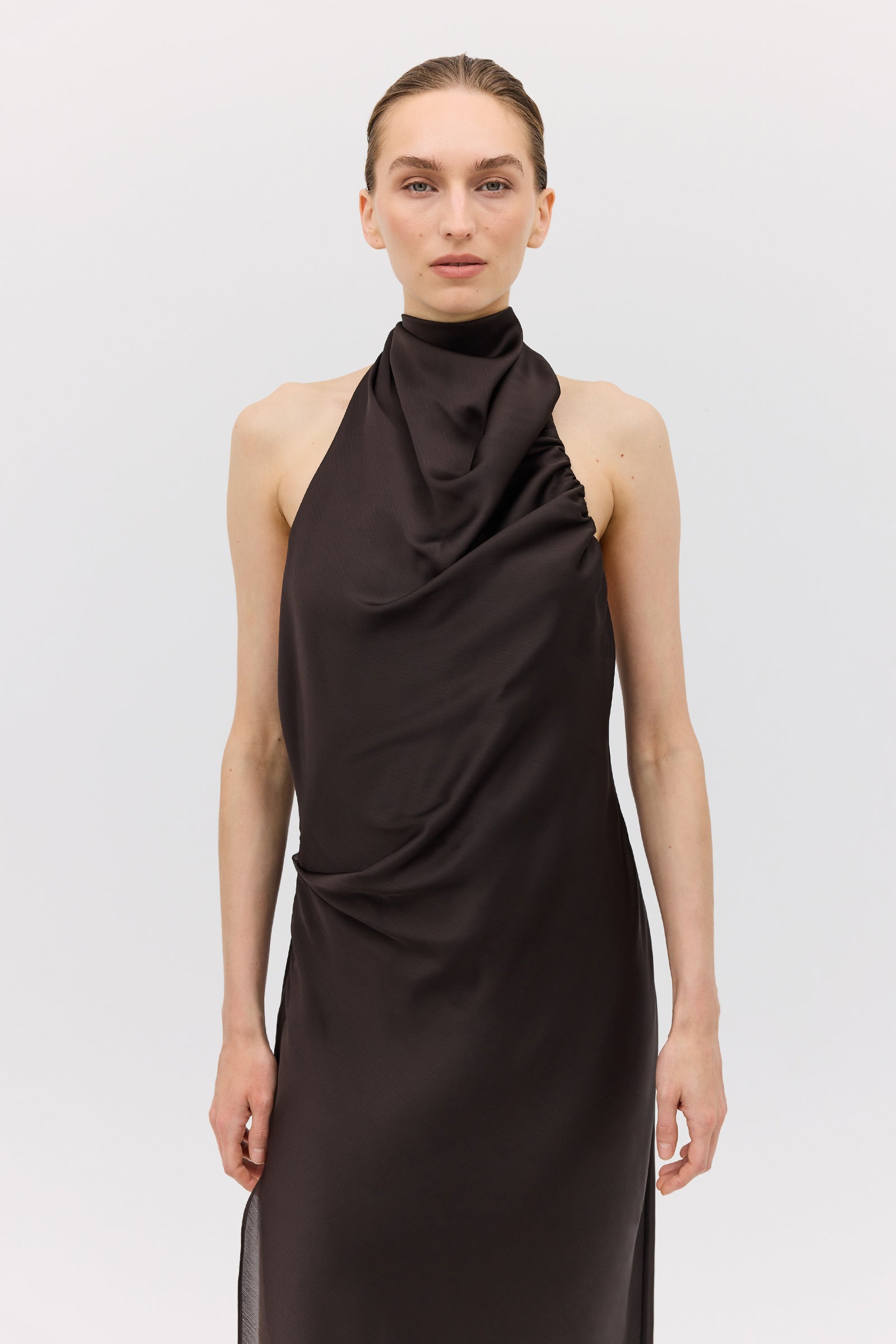 CHOCOLATE CHIFFON SUBLIMATE DRESS