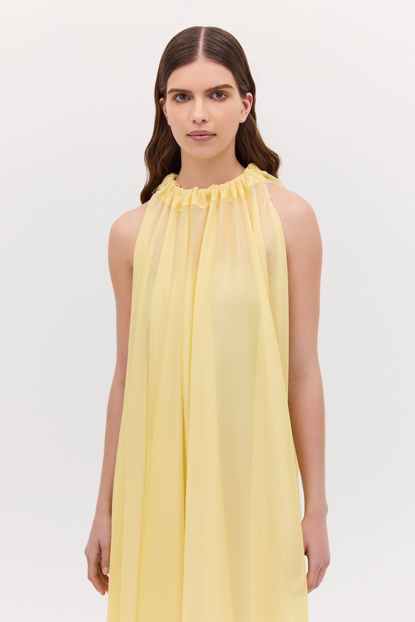 LEMON CHIFFON EFFUSE DRESS