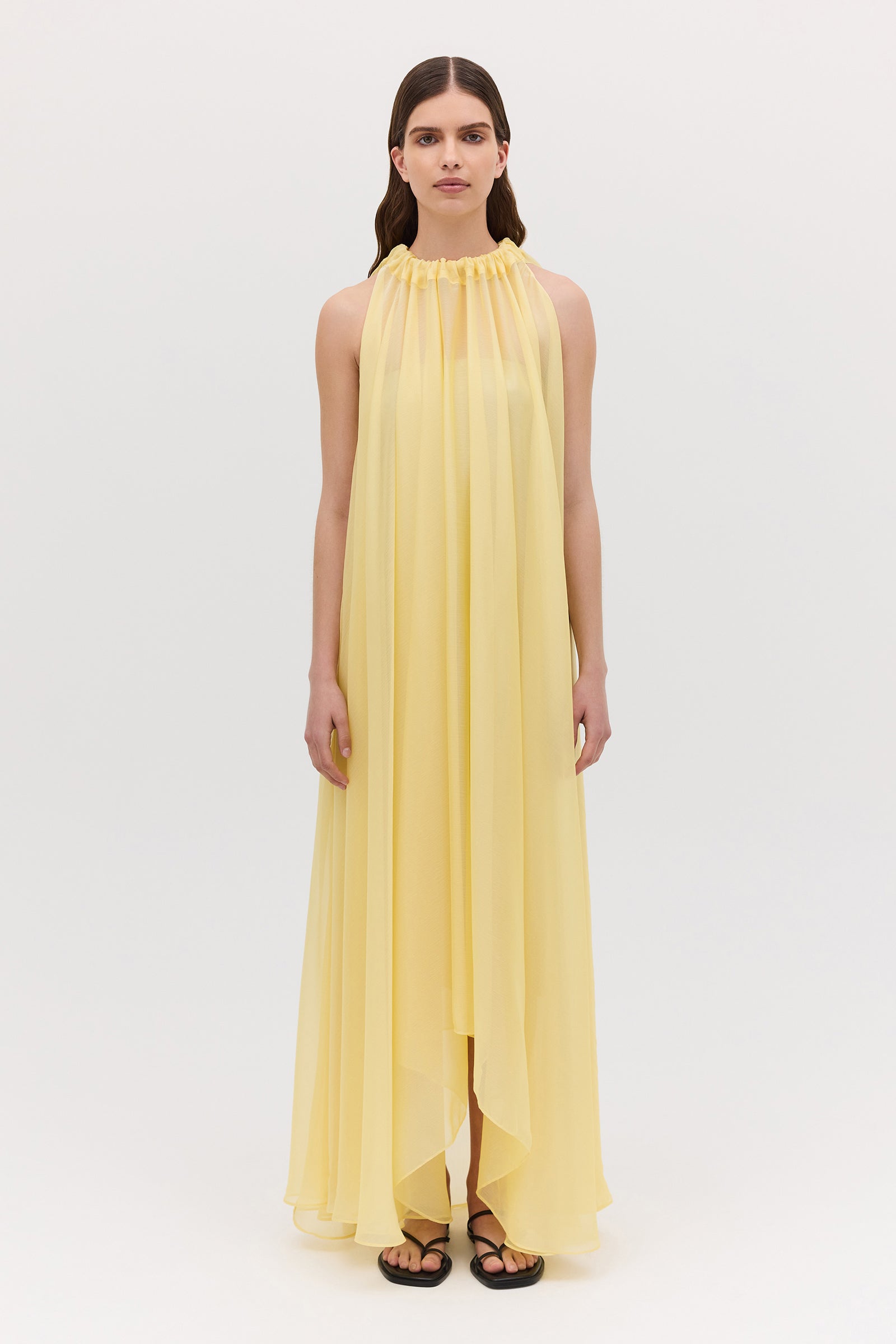 LEMON CHIFFON EFFUSE DRESS