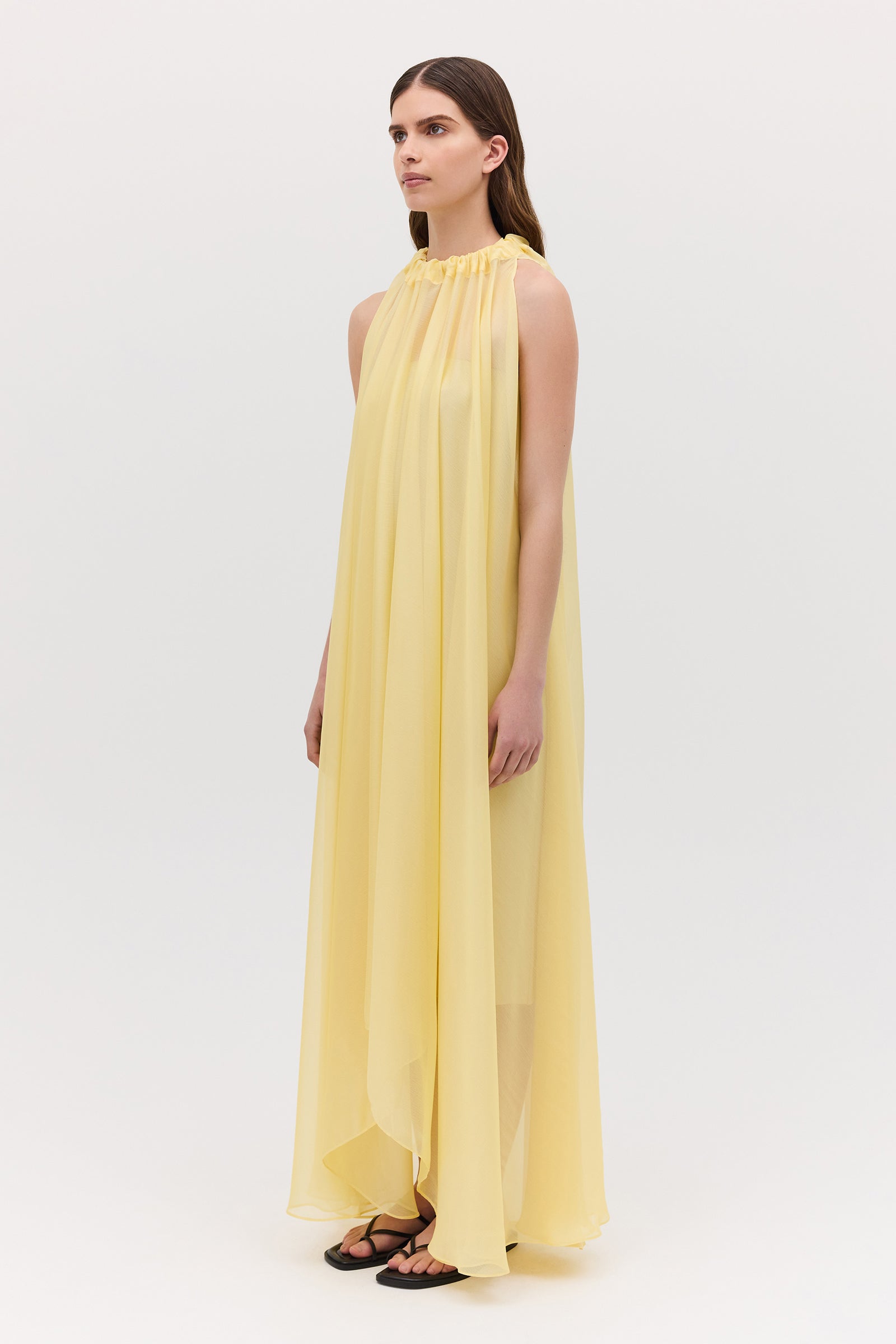 LEMON CHIFFON EFFUSE DRESS