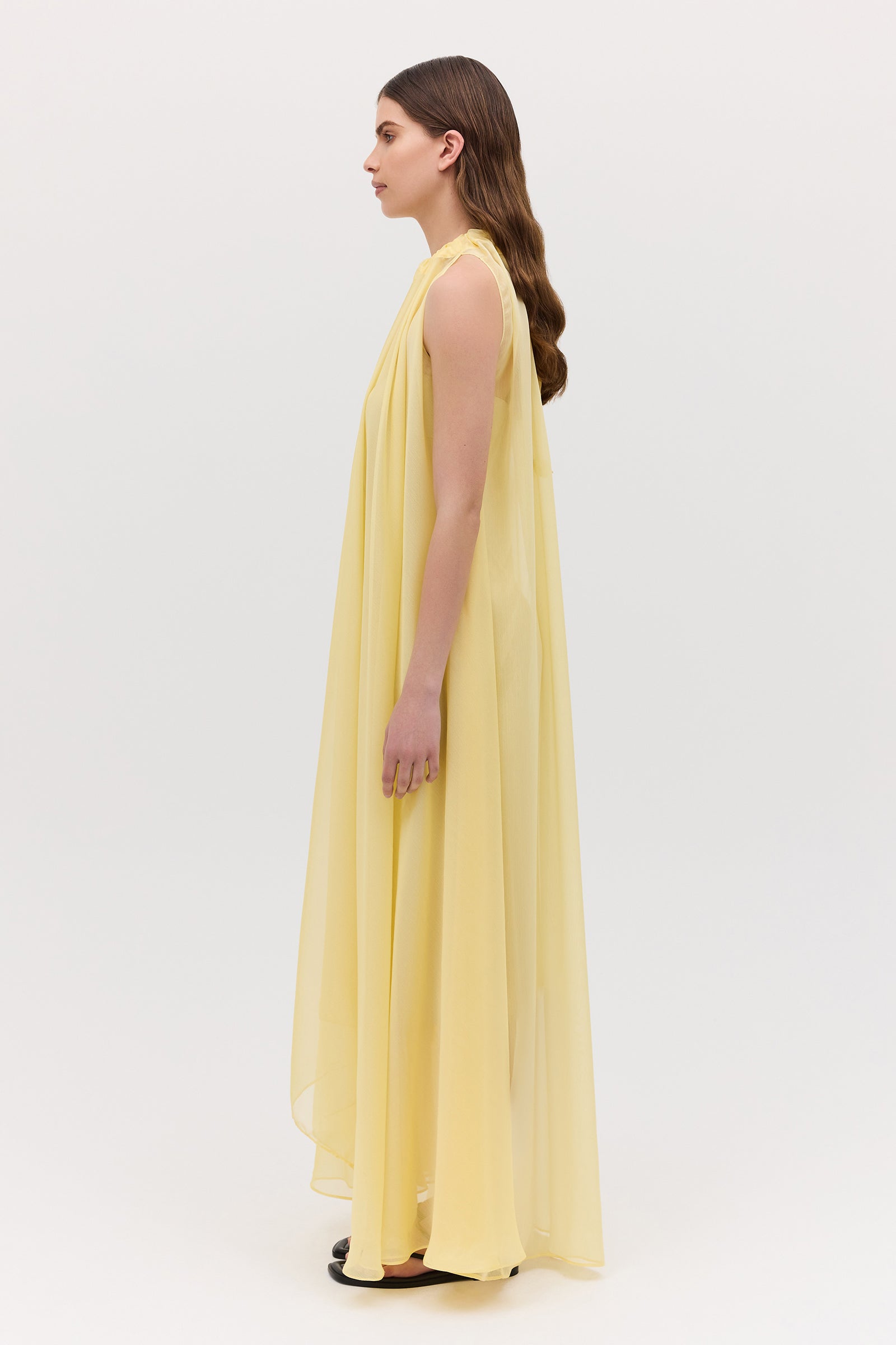 LEMON CHIFFON EFFUSE DRESS
