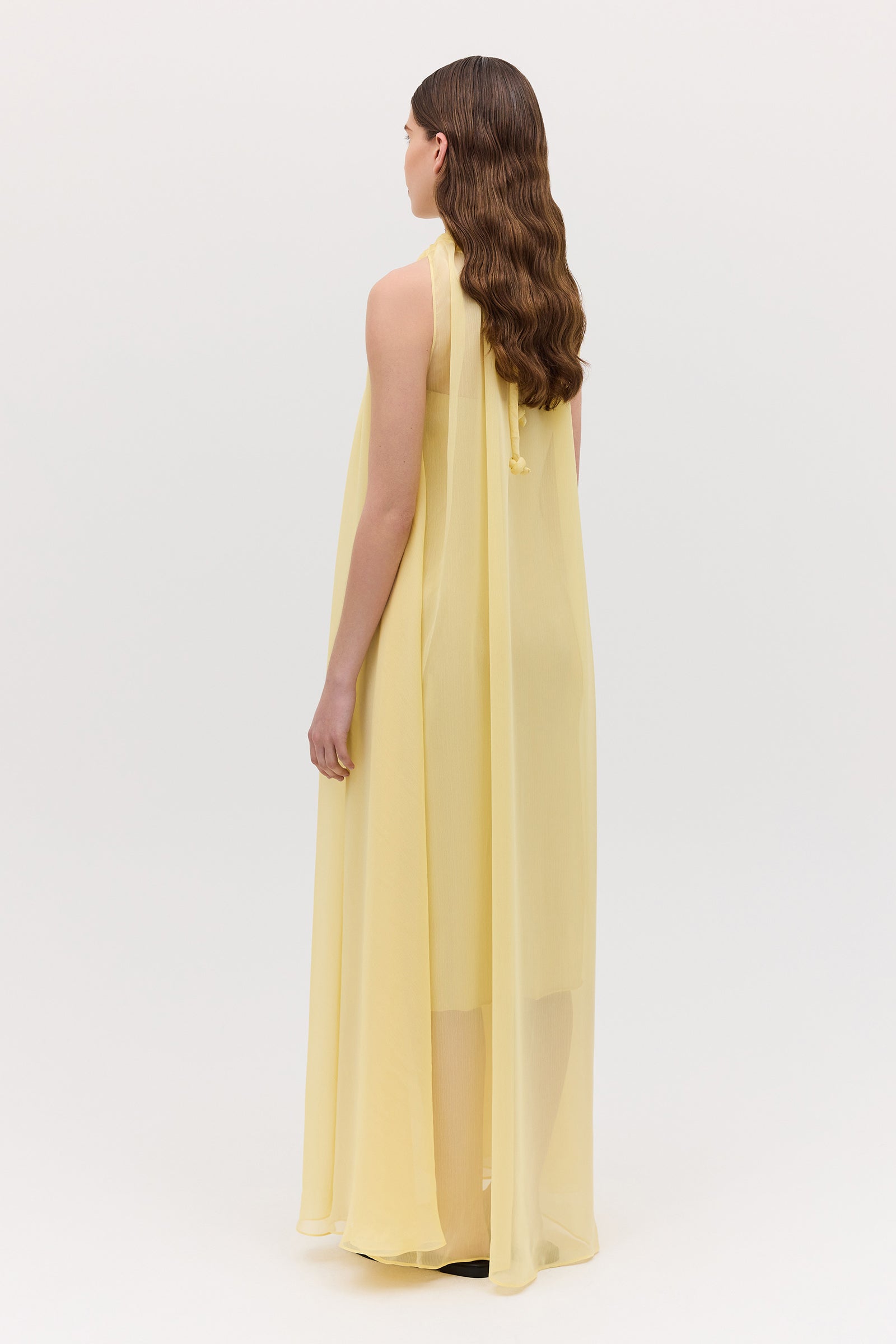 LEMON CHIFFON EFFUSE DRESS