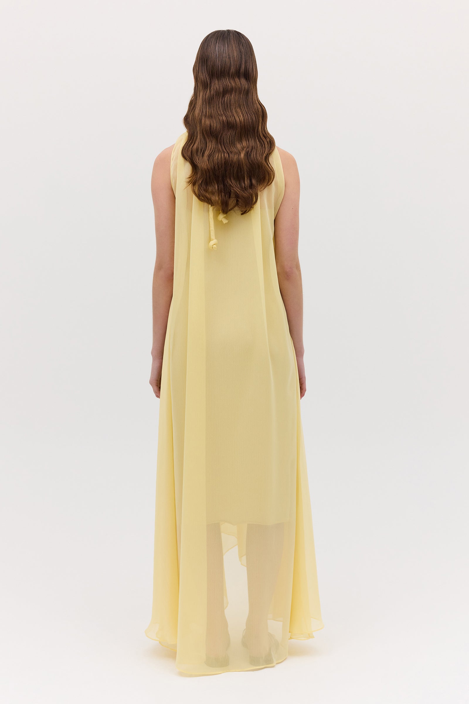 LEMON CHIFFON EFFUSE DRESS