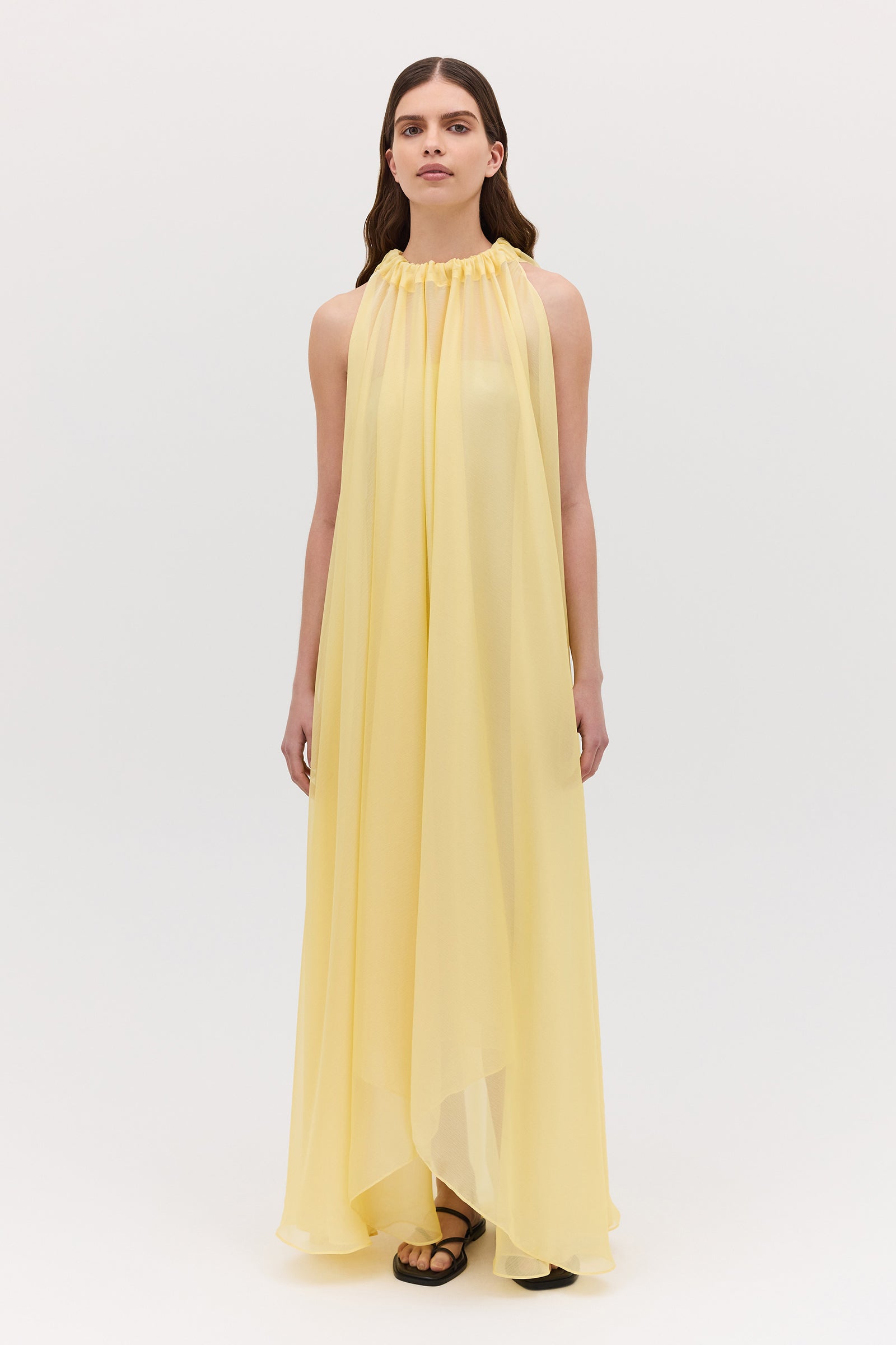 LEMON CHIFFON EFFUSE DRESS