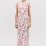 RED POLKA DOT CHIFFON CURRENT DRESS